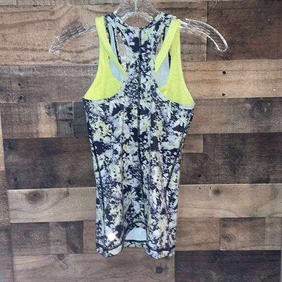 Lululemon Inspiration Tank II Crosscourt Petal Black Clarity Yellow - Picture 4 of 8